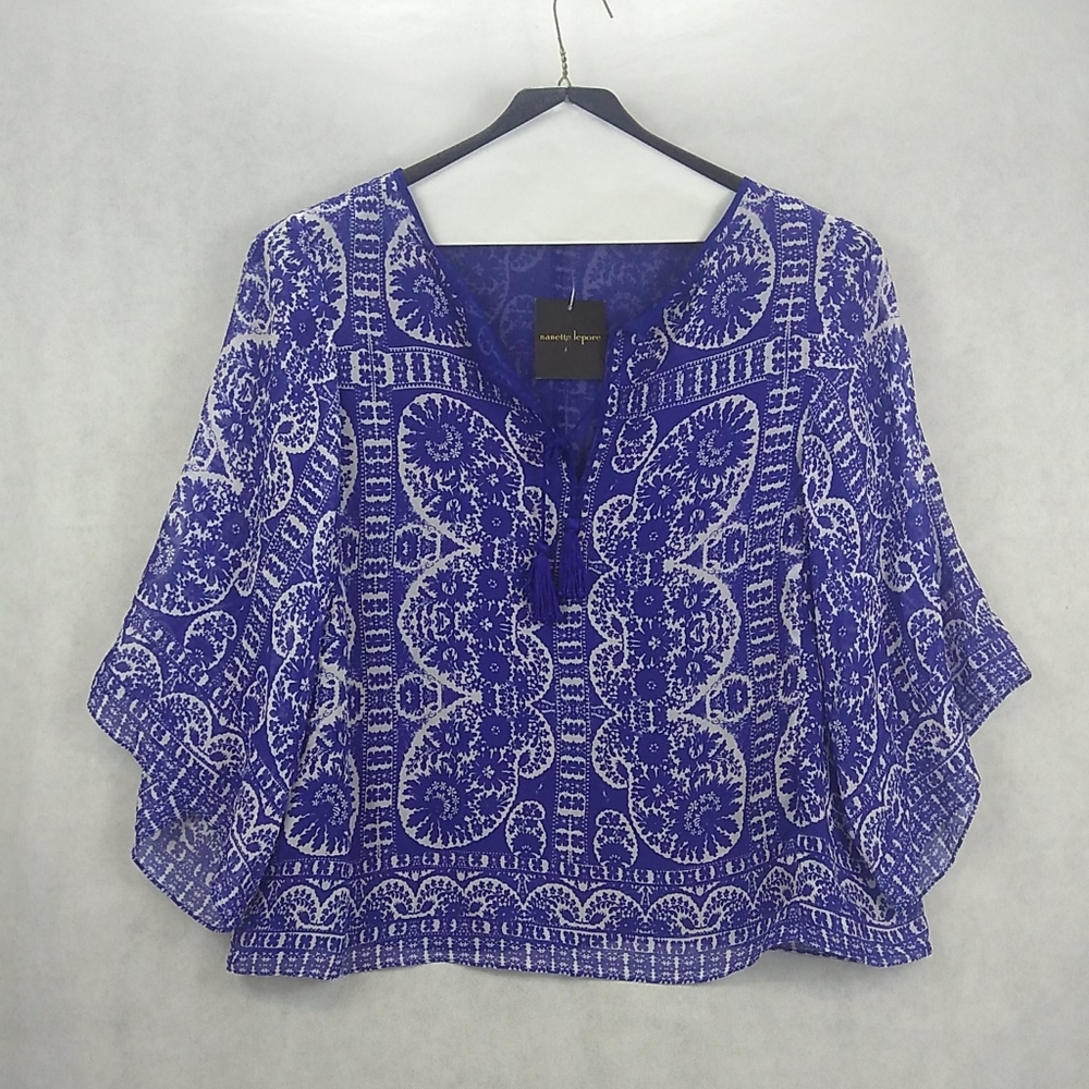 Nanette Lepore
Printed Silk Split-Neck Top Large - Picture 4 of 10